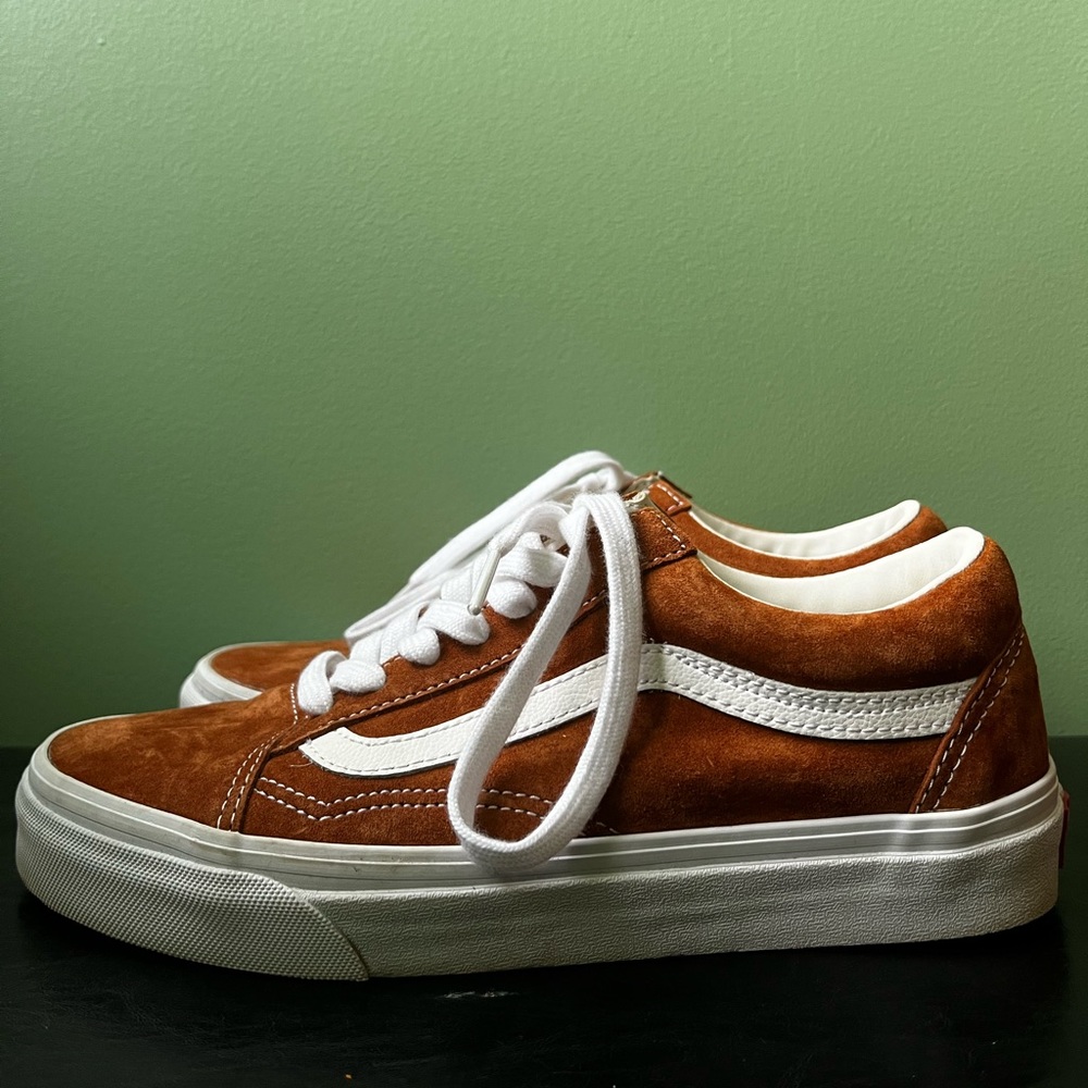 Vans Brown and White Women's Shoes Suede Sneakers Kicks Lace up 7.5 38